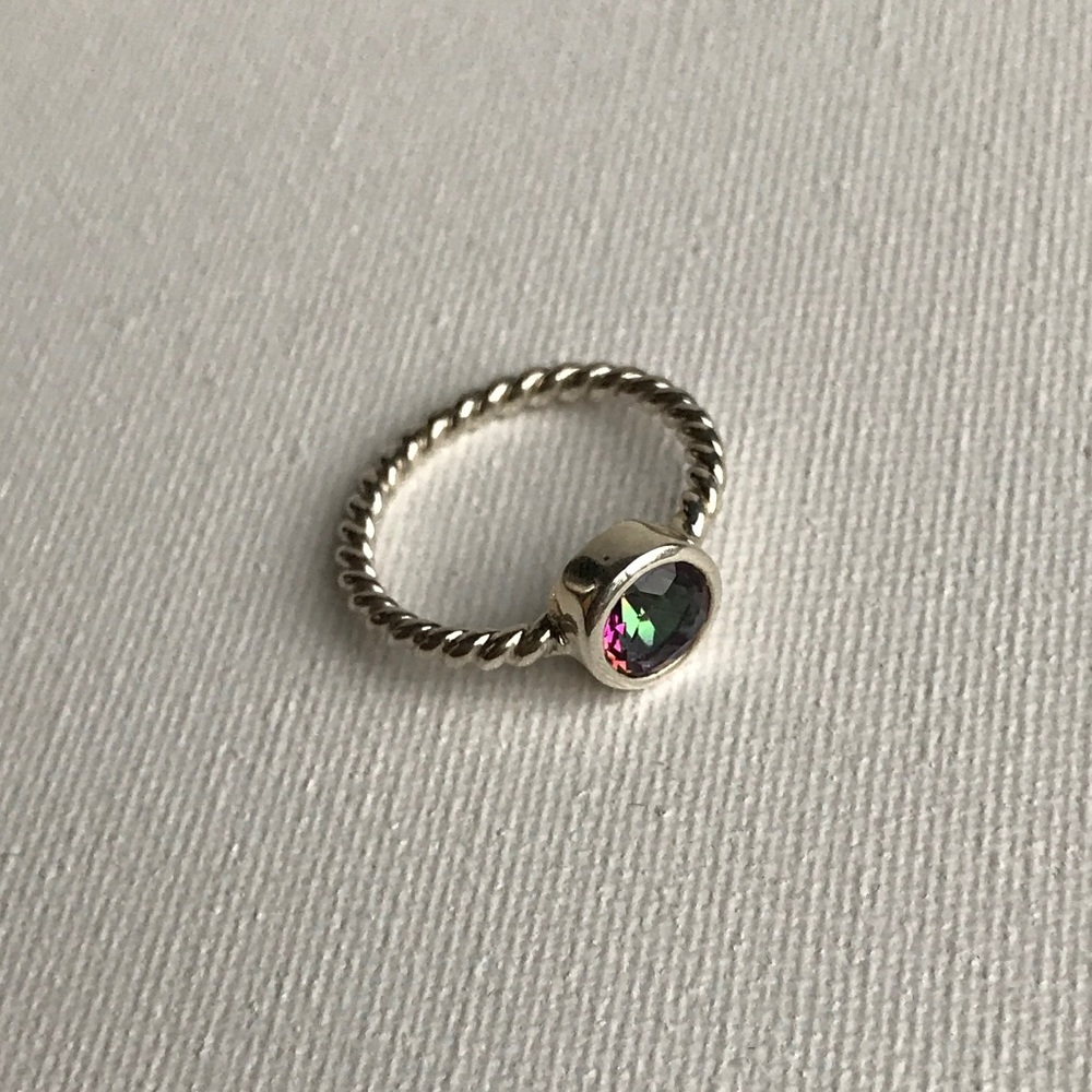 Mystic Topaz & Sterling Silver Twist Ring NEW - Picture 3 of 8